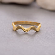 14K Solid Gold Zig Zag Ring Y119