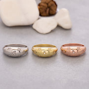 14K Solid Gold Star Dome Ring Y121