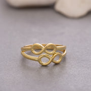 14K Solid Gold Infinity Ring Y122