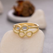 14K Solid Gold Infinity Ring Y122