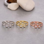 14K Solid Gold Infinity Ring Y122