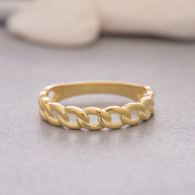 14K Solid Gold Chain Ring Y124
