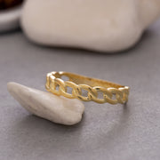 14K Solid Gold Chain Ring Y124
