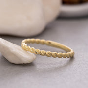 14K Solid Gold Rope Ring Y128