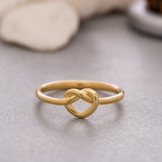 14K Solid Gold Love Knot Ring Y129