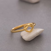 14K Solid Gold Love Knot Ring Y129