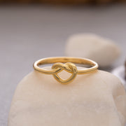 14K Solid Gold Love Knot Ring Y129