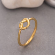 14K Solid Gold Love Knot Ring Y129