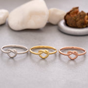 14K Solid Gold Love Knot Ring Y129