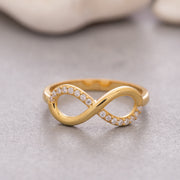 14K Solid Gold Infinity Ring Y132