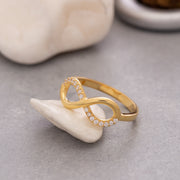 14K Solid Gold Infinity Ring Y132
