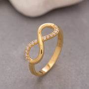 14K Solid Gold Infinity Ring Y132