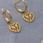 Load image into Gallery viewer, 14K Solid Gold Heart Lock Earring E12
