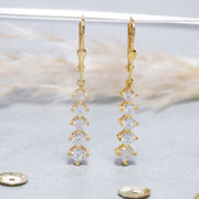 14K Solid Gold Five Stone Earrings E5
