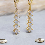14K Solid Gold Five Stone Earrings E5