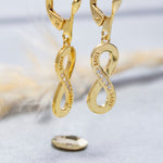 Load image into Gallery viewer, 14K Solid Gold Infinity Earrings E18
