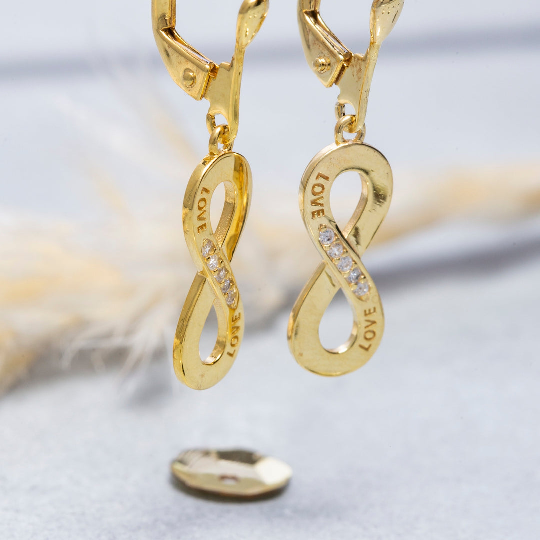 14K Solid Gold Infinity Earrings E18