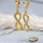 Load image into Gallery viewer, 14K Solid Gold Infinity Earrings E18
