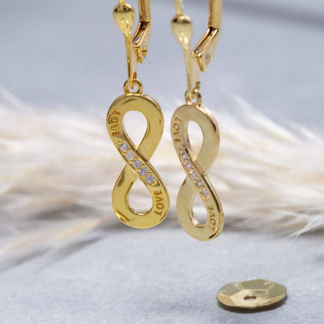 14K Solid Gold Infinity Earrings E18