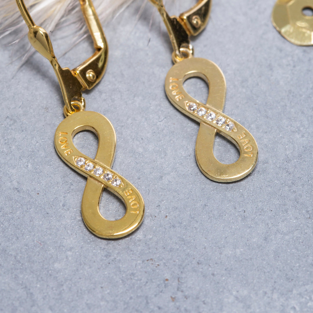 14K Solid Gold Infinity Earrings E18