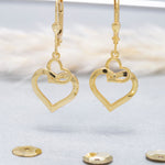 Load image into Gallery viewer, 14K Solid Gold Heart Hoop Earrings E2
