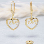 Load image into Gallery viewer, 14K Solid Gold Heart Love Earring E10
