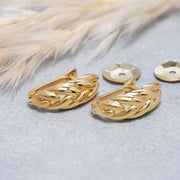 14K Solid Gold Hoop Earrings E1