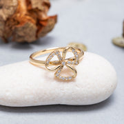14K Solid Gold Flower Ring Y77