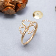 14K Solid Gold Flower Ring Y77