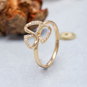 14K Solid Gold Flower Ring Y77