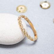 14K Solid Gold Infinity Ring Y74