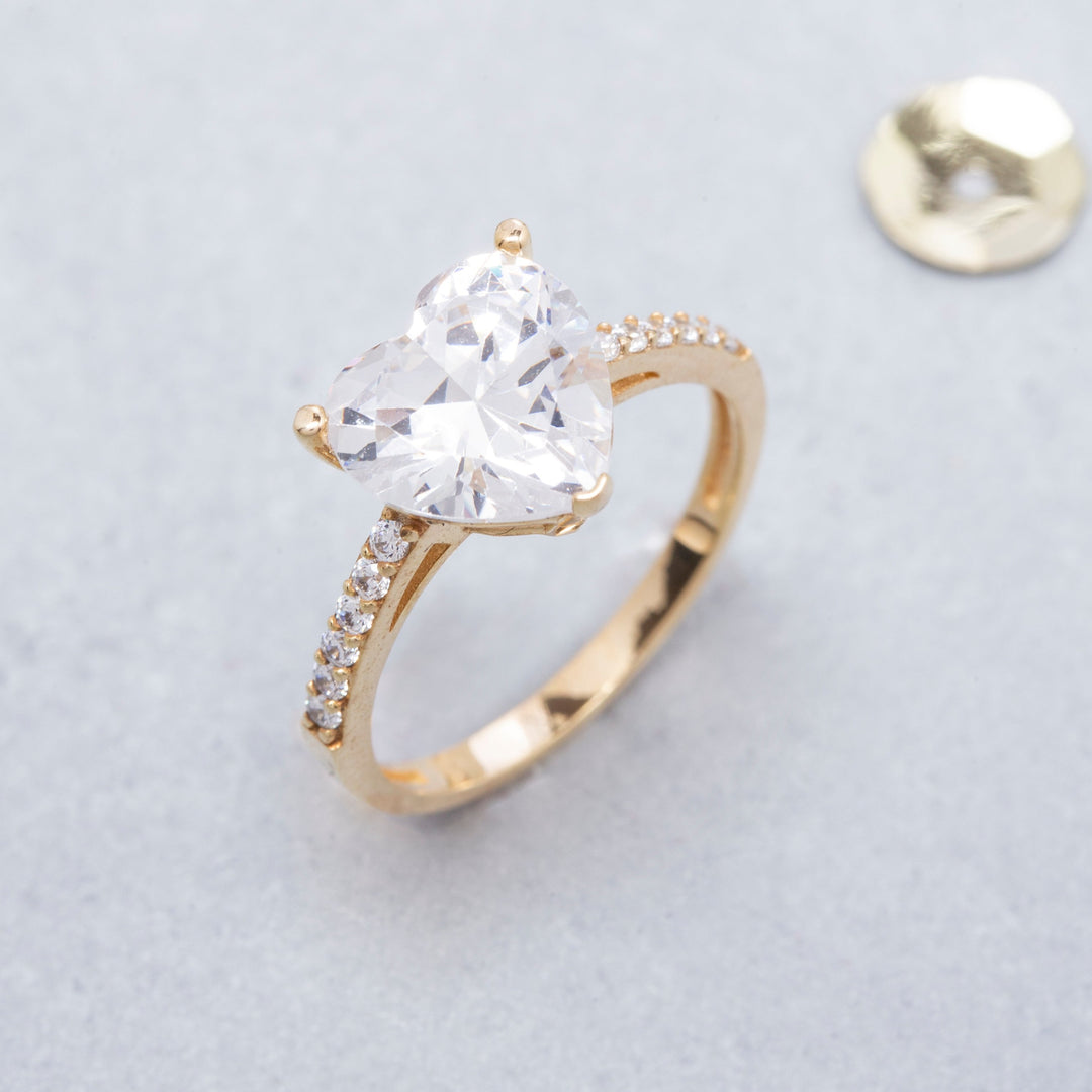 14K Solid Gold Solitaire Ring Y17