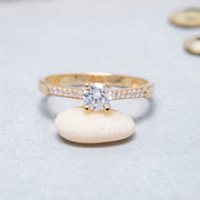 14K Solid Gold Solitaire Ring T18