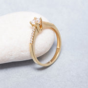 14K Solid Gold Solitaire Ring T18