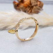 14K Solid Gold Braid Ring Y81