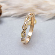 14K Solid Gold Braid Ring Y81