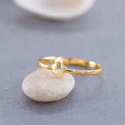 14K Solid Gold Hamsa Ring Y153