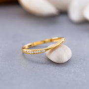 14K Solid Gold Thin Mobius Ring Y162
