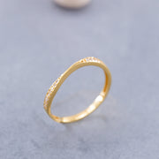 14K Solid Gold Thin Mobius Ring Y162