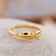 14k Solid Gold Tiny Signet Ring Y159