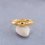 14k Solid Gold Tiny Signet Ring Y159