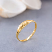 14k Solid Gold Tiny Signet Ring Y159