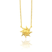 14K Solid Gold Sun Necklace K138