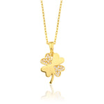 Load image into Gallery viewer, 14K Solid Gold Clover Necklace K139
