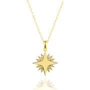 14K Solid Gold North Star Necklace K145