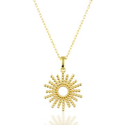 14K Solid Gold Sun Necklace K146
