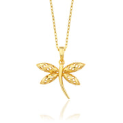14K Solid Gold Dragonfly Necklace K159