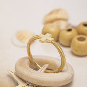 14K Solid Gold Cross Ring Y84