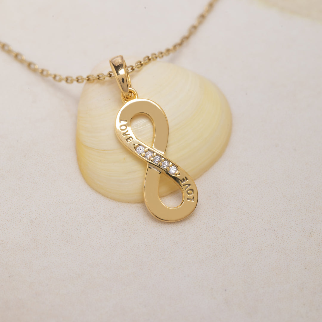 14K Solid Gold Infinity Necklace K94