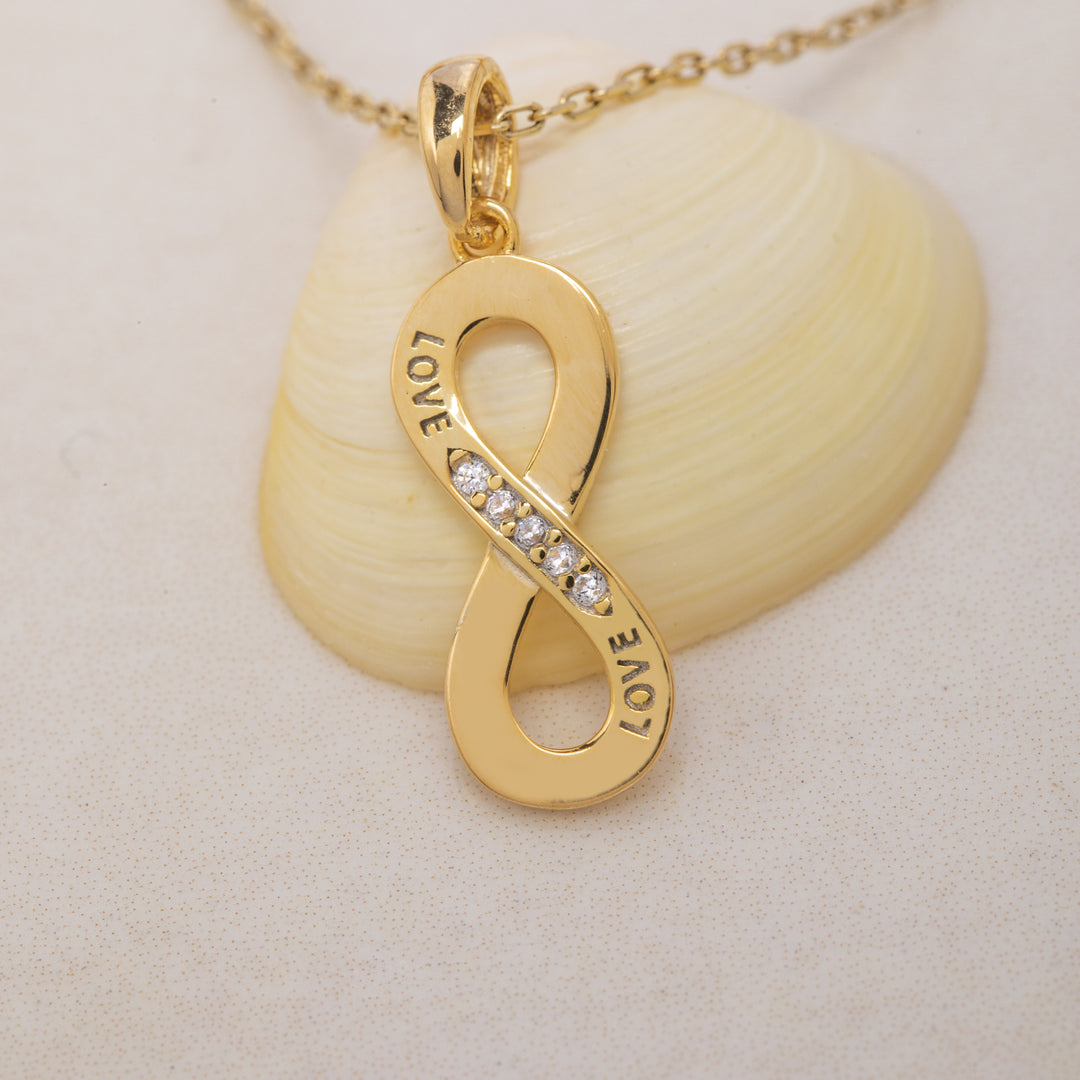 14K Solid Gold Infinity Necklace K94